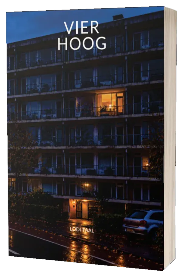 Paperbackmockup van Vier Hoog van Lodi Taal